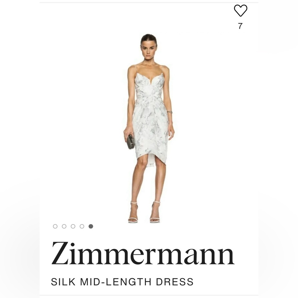 ZIMMERMANN White and Grey Dress Size 0
